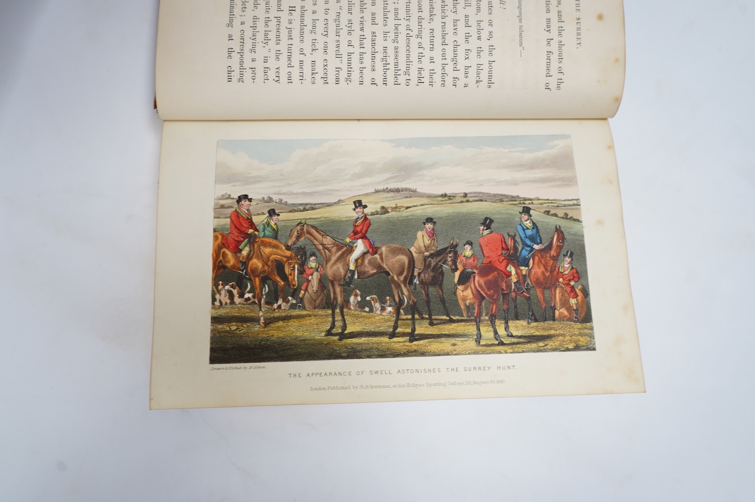 Surtees, Robert Smith - Jorrocks's Jaunts and Jollities, second edition, additional engraved pictorial title and 14 plates, all hand-coloured aquatints by Henry Alken, 8vo, calf gilt, bookplate of Walter Cunliffe, 1st Ba